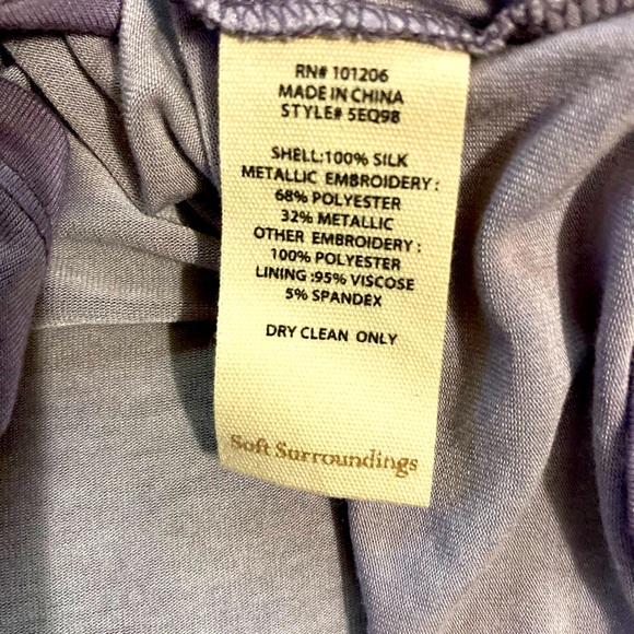 Soft Surroundings Antonia Silk Silver Threads Tunic - Picture 10 of 10